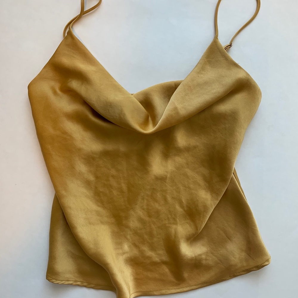 Yellow Cowl Neck Top Size XS